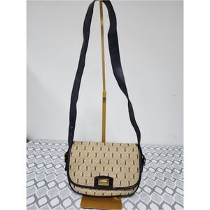 Yves Saint LaurentBeige/Navy Canvas Monogram Satchel Crossbody Bag